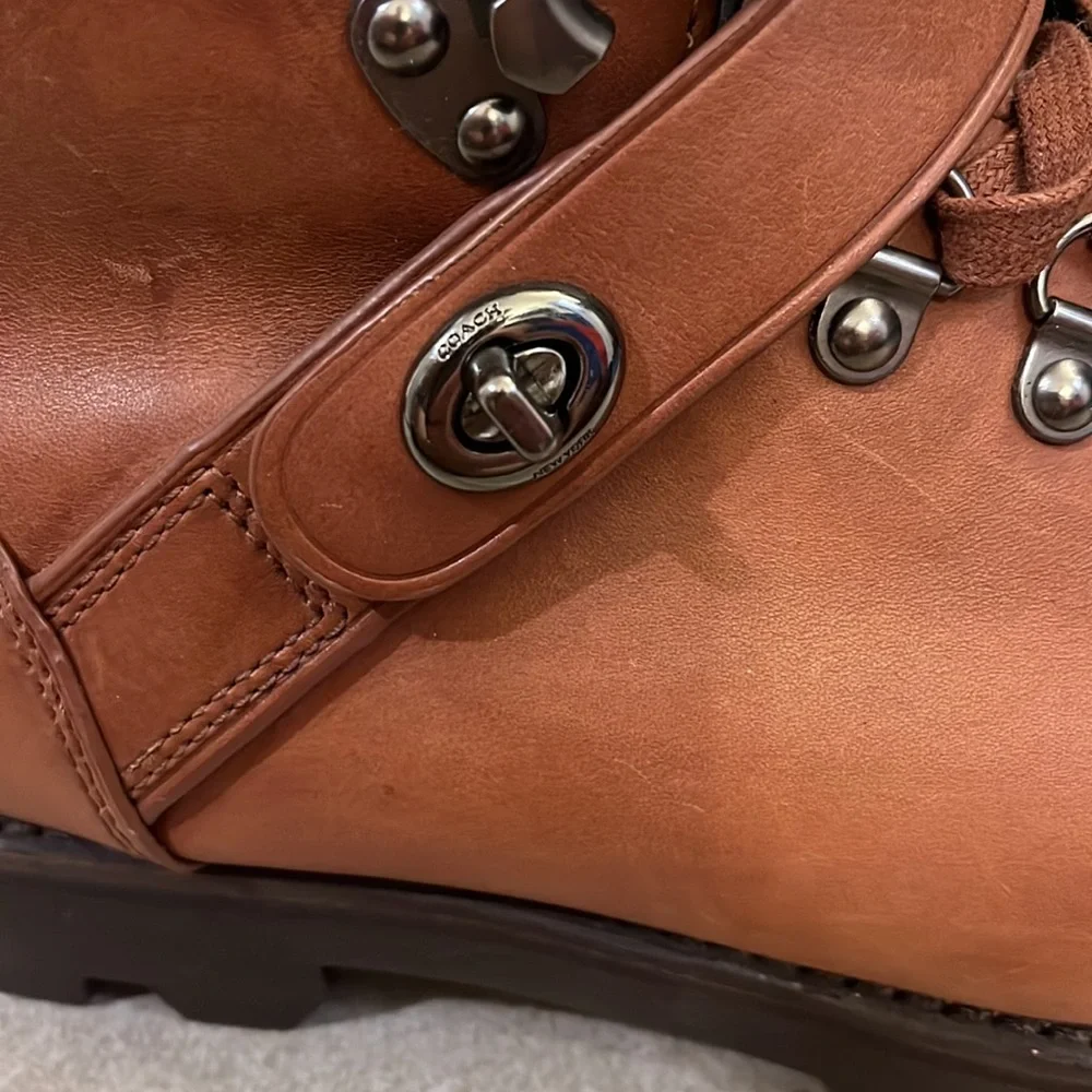 Coach New York Tompkins boots mens G1074 new saddle size 11.5 leather shearling_10